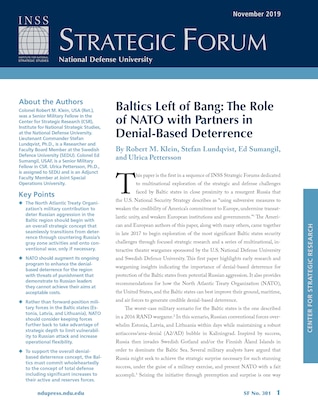 Baltics Left of Bang: The Role of NATO with Partners in Denial-Based Deterrence