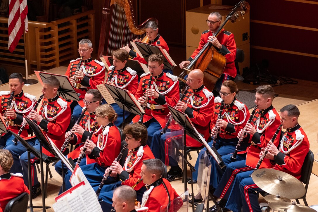 On Oct. 15, 2019, the Marine Band performed in the Green Music Center, Sonoma State University, Rohnert Park, Calif., as part of the 2019 annual tour. (Courtesy Travis Miller)