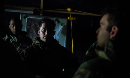 Emergency Operations Center Airmen meet in their backup location after a power outage at Palmetto Challenge at McEntire Joint National Guard Base, S.C., Nov. 3, 2019. The goal of the exercise was to develop and maintain full-spectrum readiness and ensure JB Charleston’s Airmen were ready for rapid mobilization and able to support Air Mobility Command and DOD priorities. Both active-duty and reserve Airmen from the 628th Air Base Wing, 437th Airlift Wing and 315th Airlift Wing came together to train in operating in an austere environment. More than 140 Airmen took part in the global mobilization readiness exercise at McEntire Joint National Guard Base, and Pope Army Airfield, S.C.