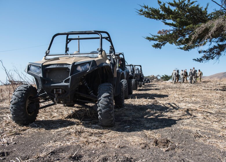 Members from 30th Space Wing visit different sections of the base Nov. 4, 2019, at Vandenberg Air Force Base, Calif. The purpose of the tour was for 30th Security Forces Squadron to show base leadership specific assets, historical sites and remote areas on base. These areas included historical landmarks, such as Chumash paintings, buildings from early 1900’s, and a shelter that families would use during launches. (U.S. Air Force photo by Airman 1st Class Aubree Milks)