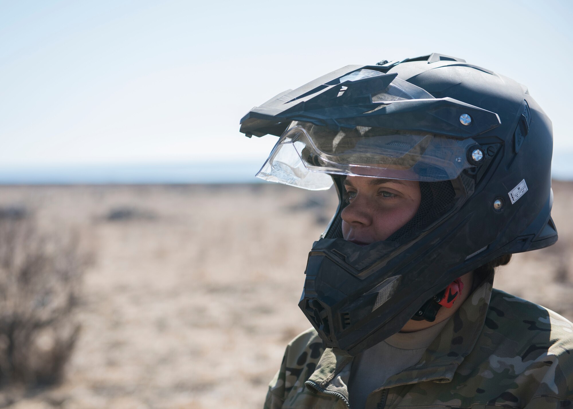 Staff Sgt. Alexis Kula, 30th Security Forces Squadron mobility and readiness non-commissioned officer in charge, participates in a base tour Nov. 4, 2019, at Vandenberg Air Force Base, Calif. Members of 30th SFS took the base’s new senior leadership on a tour to show them specific assets, historical sites and remote areas on base. (U.S. Air Force photo by Airman 1st Class Aubree Milks)