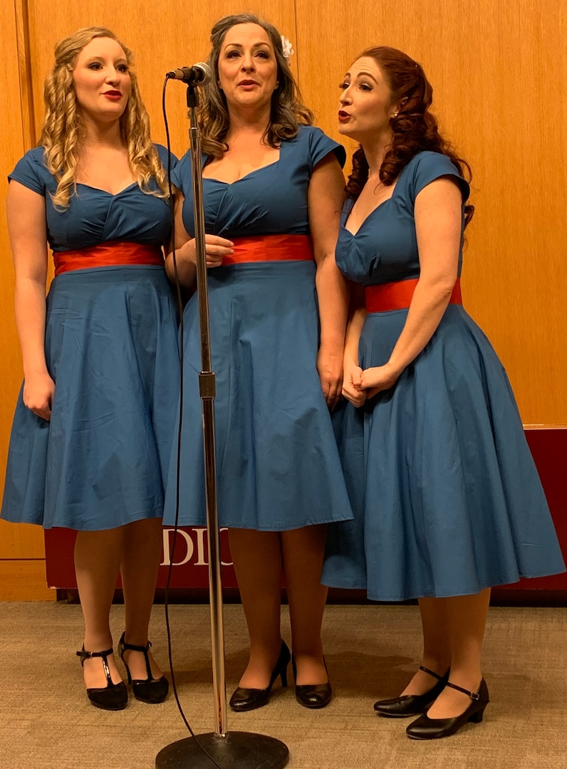 Members of Performing Arts San Antonio entertain the audience with World War-II era songs during the Veterans Day ceremony at Brooke Army Medical Center Nov. 1.