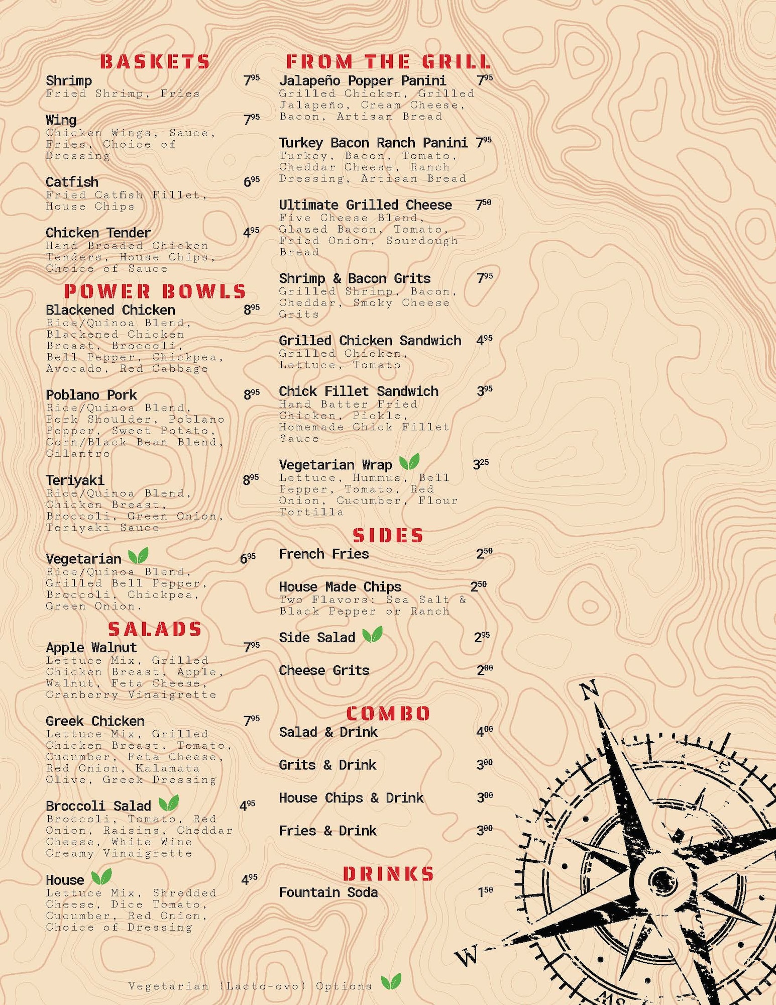 The new menu for the Columbus Club (courtesy graphic)