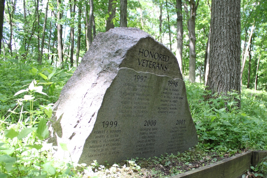 Rock along Veterans Trail at Coralville Lake