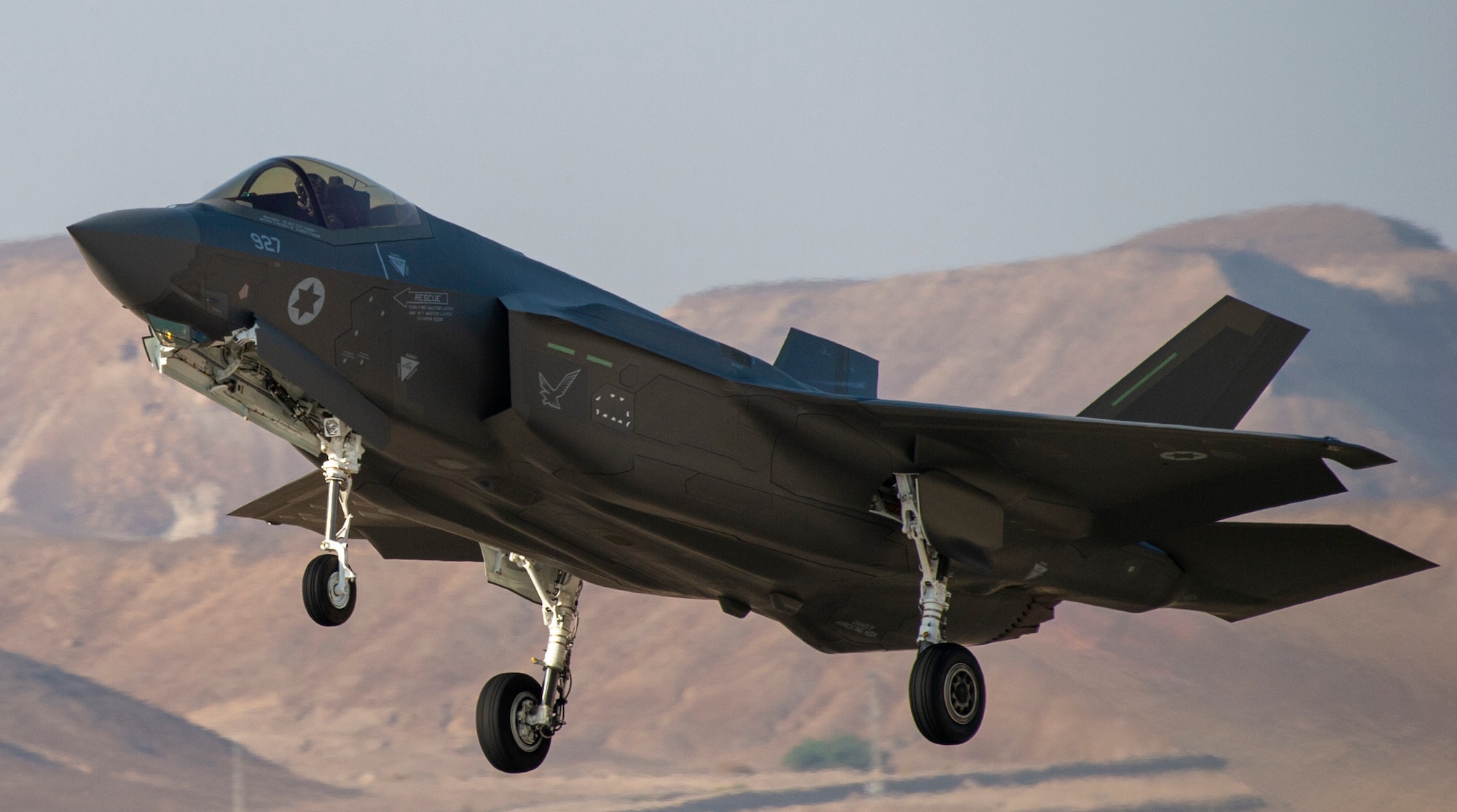An Israeli F-35I Adir, takes off to participate in a training exercise during Blue Flag 2019 at Uvda Air Base, Israel, November 5, 2019.