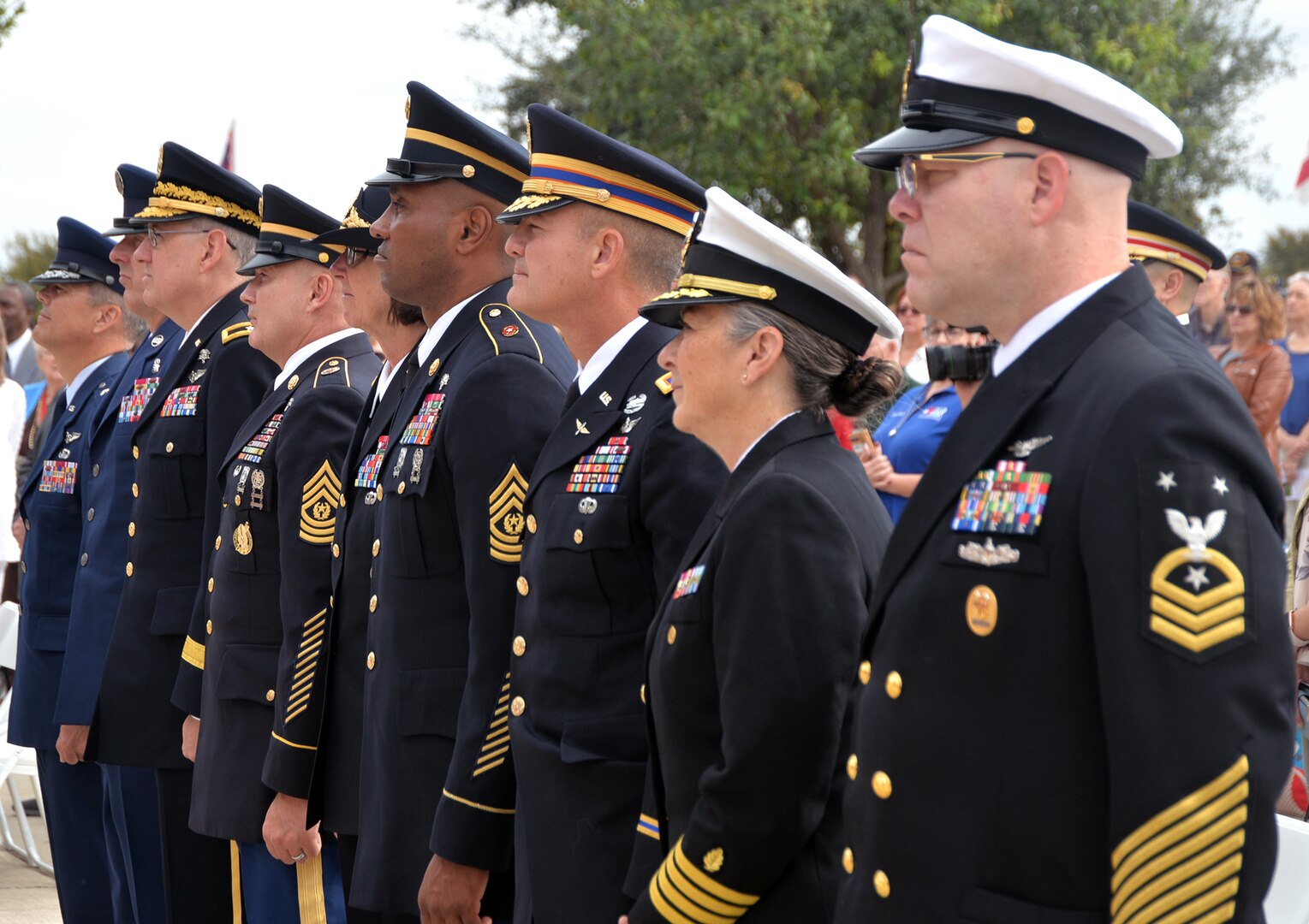 Military leaders from across Joint Base San Antonio were joined by hundreds of veterans, military members, family and patriots who turned out for a celebration of America’s veterans at the Fort Sam Houston National Cemetery Veterans Day Ceremony Nov. 11.