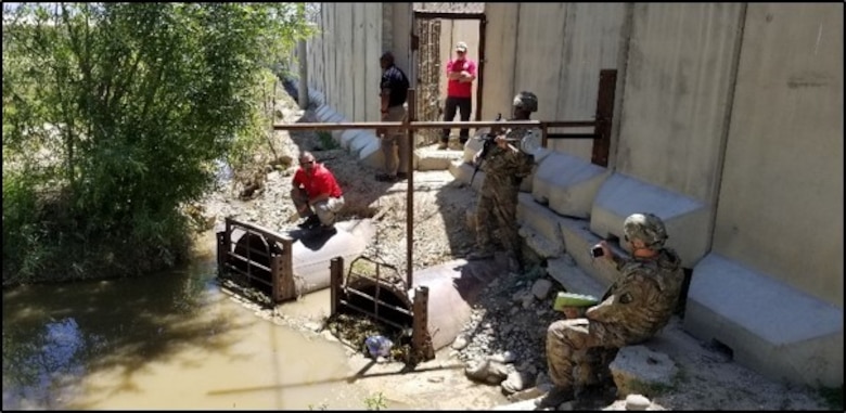 The 553rd Forward Engineering Support Team-Advanced (FEST-A), Area Support Group (ASG), and Task Force Warrior, along with USACE Huntsville work on finding a low-cost solution to flooding issues on Bagram Airfield.