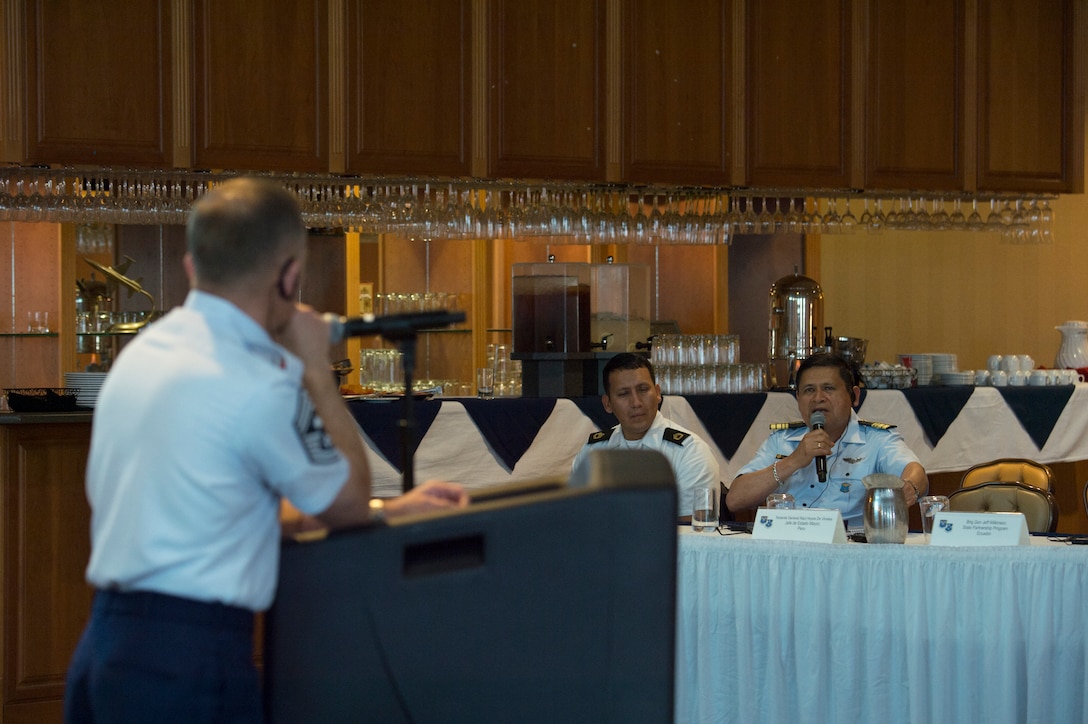 Photo of people speaking at South American Air Chiefs and Senior Enlisted Leaders Conference