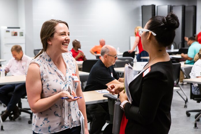 Leah Kahn participates in a Federal Women’s Program speed mentoring event.