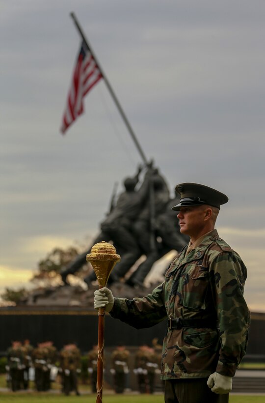 The Marines rehearsed for the annual wreath laying ceremony. (U.S. Marine Corps photo by Cpl. James Bourgeois.)