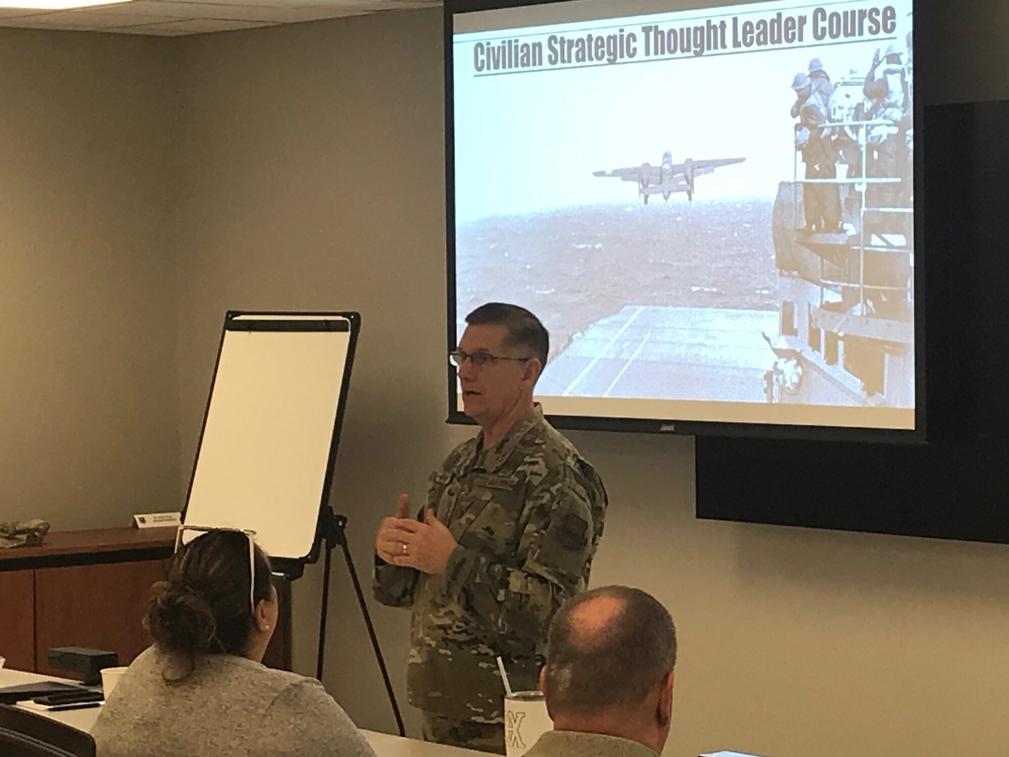 en. Tim Ray, Air Force Global Strike Command commander speaks to Civilian Strategic Thought Leader Course students about the importance of the command, its mission and its role as a strategic influencer on the world stage Nov. 6, 2019.