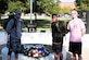 U.S. Air Force Airmen run with the POW/MIA flag at the Shellbank Fitness Center outdoor track on Joint Base Langley-Eustis, Virginia, Sept. 20, 2019.