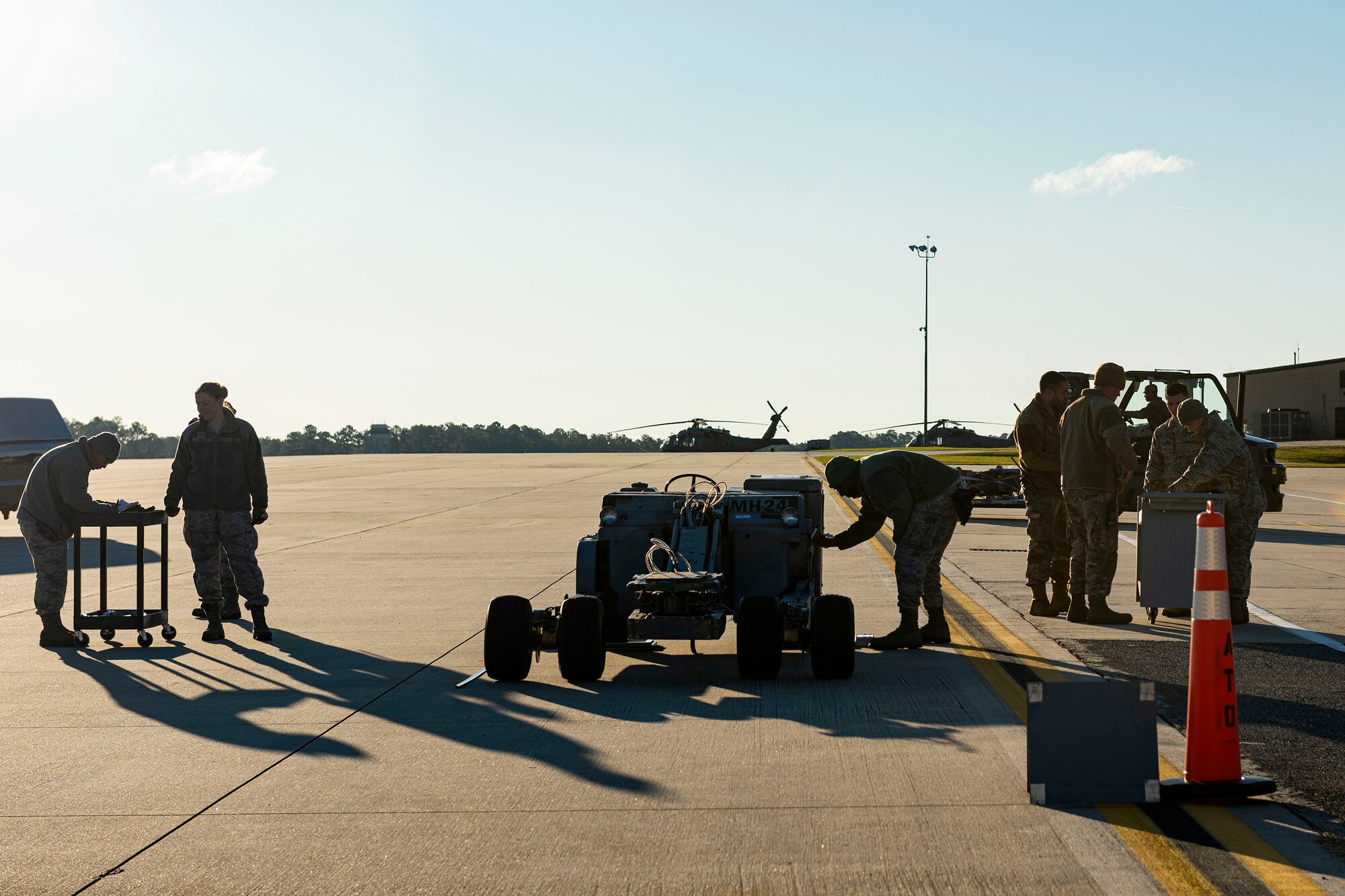 A photo of Airmen transporting resources during an exercise