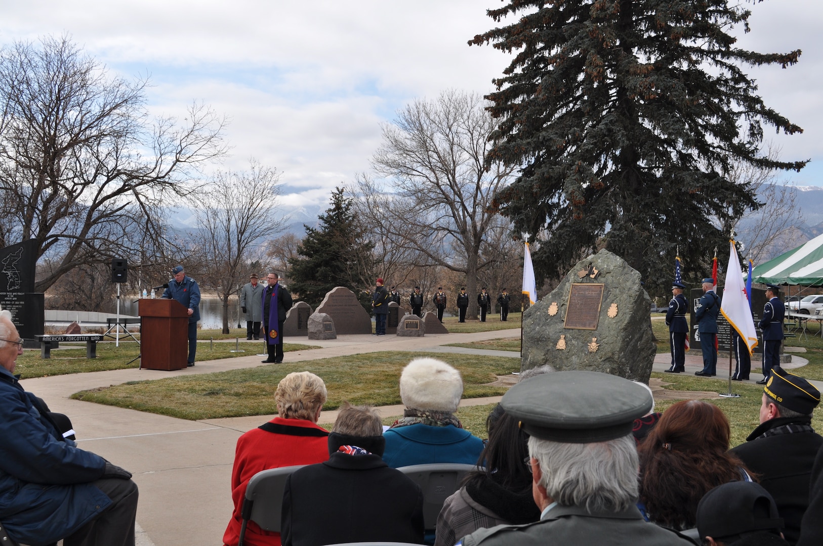 Gathered at a hybrid American and Canadian Remembrance Day/Veteran’s Day ceremony in Colorado Springs on November 11, 2019, the Canadian Element of North American Aerospace Defense Command (NORAD) had a unique opportunity to reflect upon the longstanding military relationship between Canada and the United States over the last 100 years.