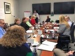 group of 10 people around conference table