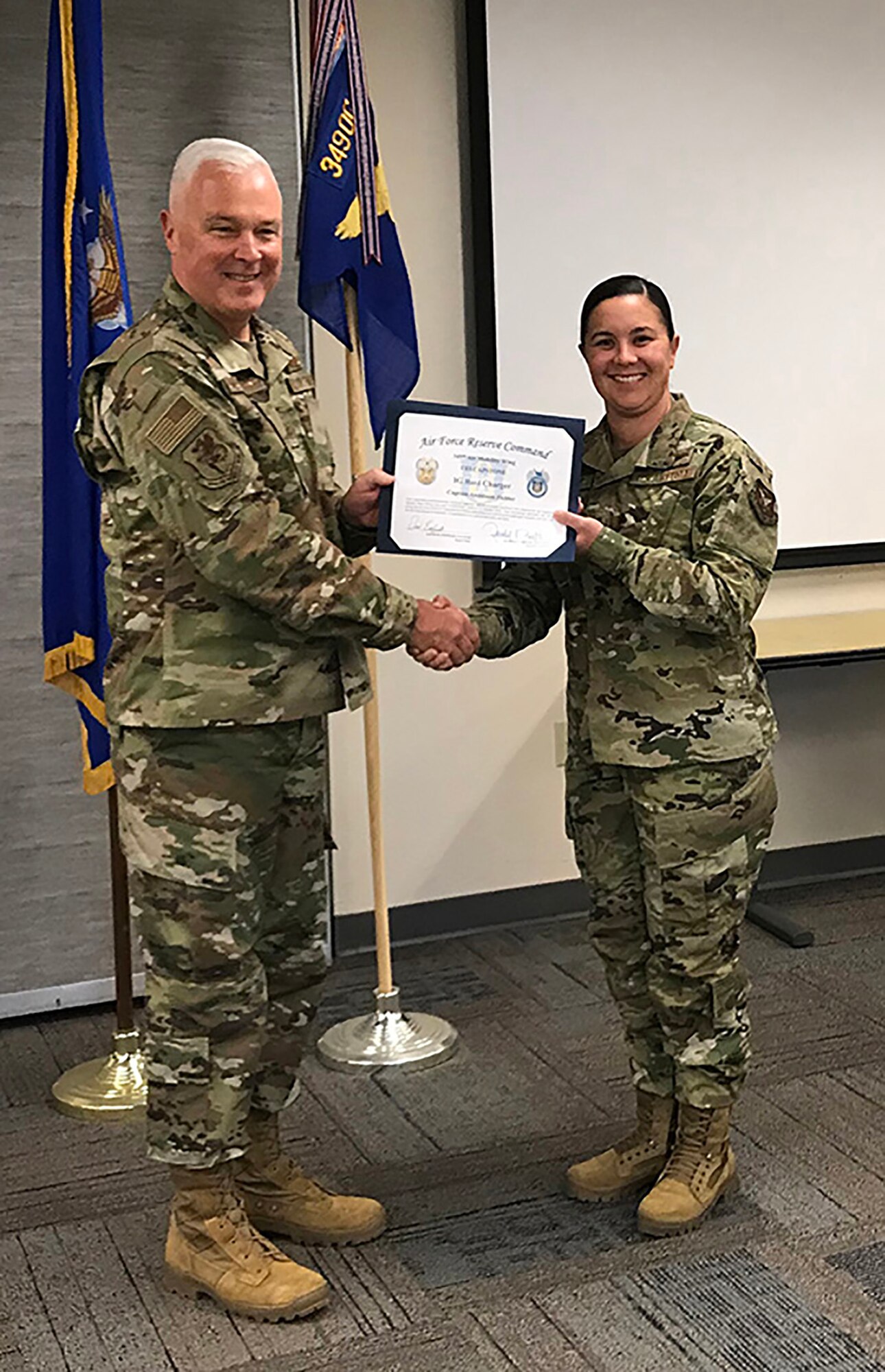 Col. Scott McLaughlin, 349th Air Mobility Wing Commander, and 349th AMW Command Chief, Chief Master Sgt. Jimmy Burmeister, took the opportunity this past UTA to reach out and give a special "thank you" to all the Unit Effectiveness Inspection Superior Performers.