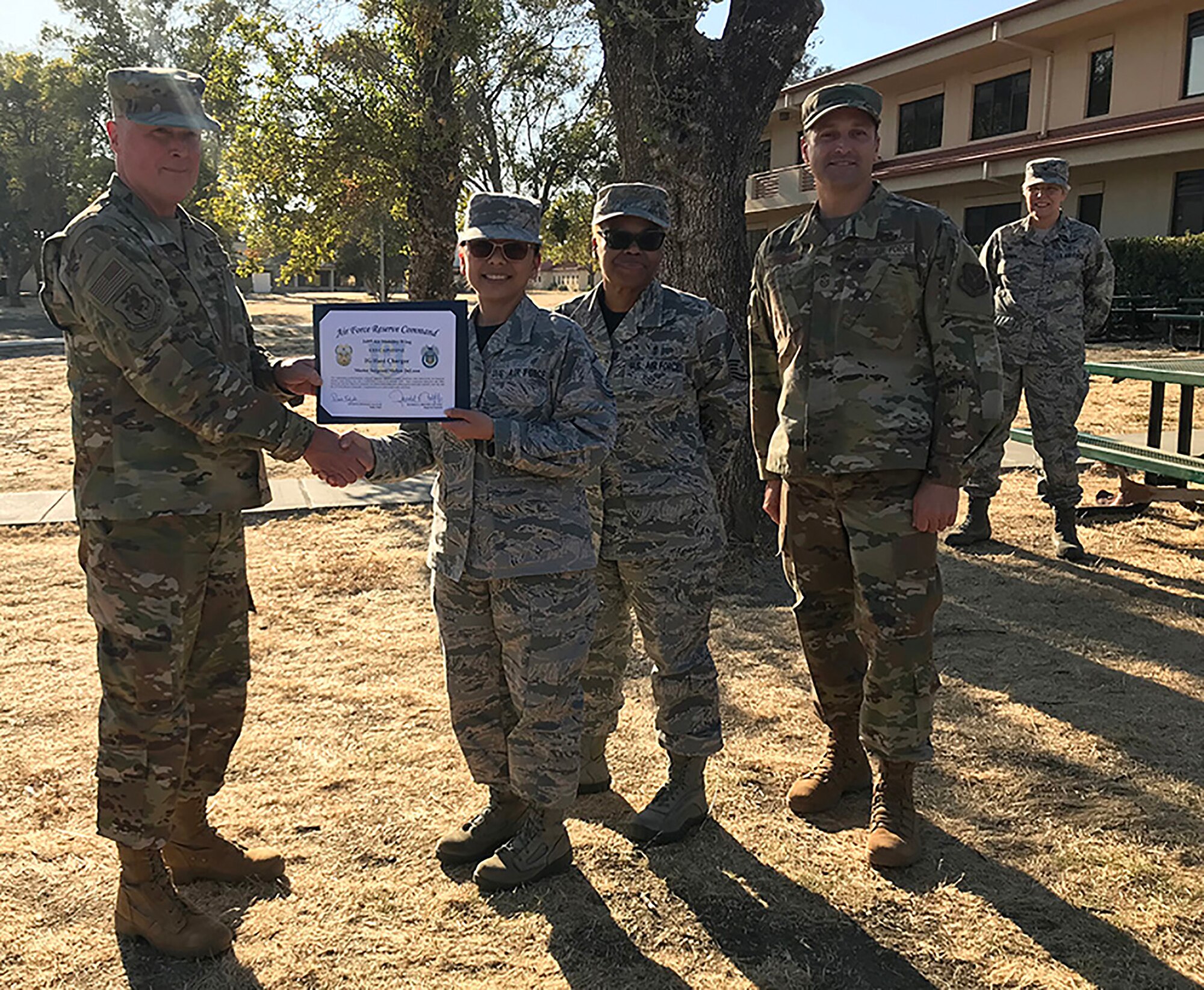 Col. Scott McLaughlin, 349th Air Mobility Wing Commander, and 349th AMW Command Chief, Chief Master Sgt. Jimmy Burmeister, took the opportunity this past UTA to reach out and give a special "thank you" to all the Unit Effectiveness Inspection Superior Performers.