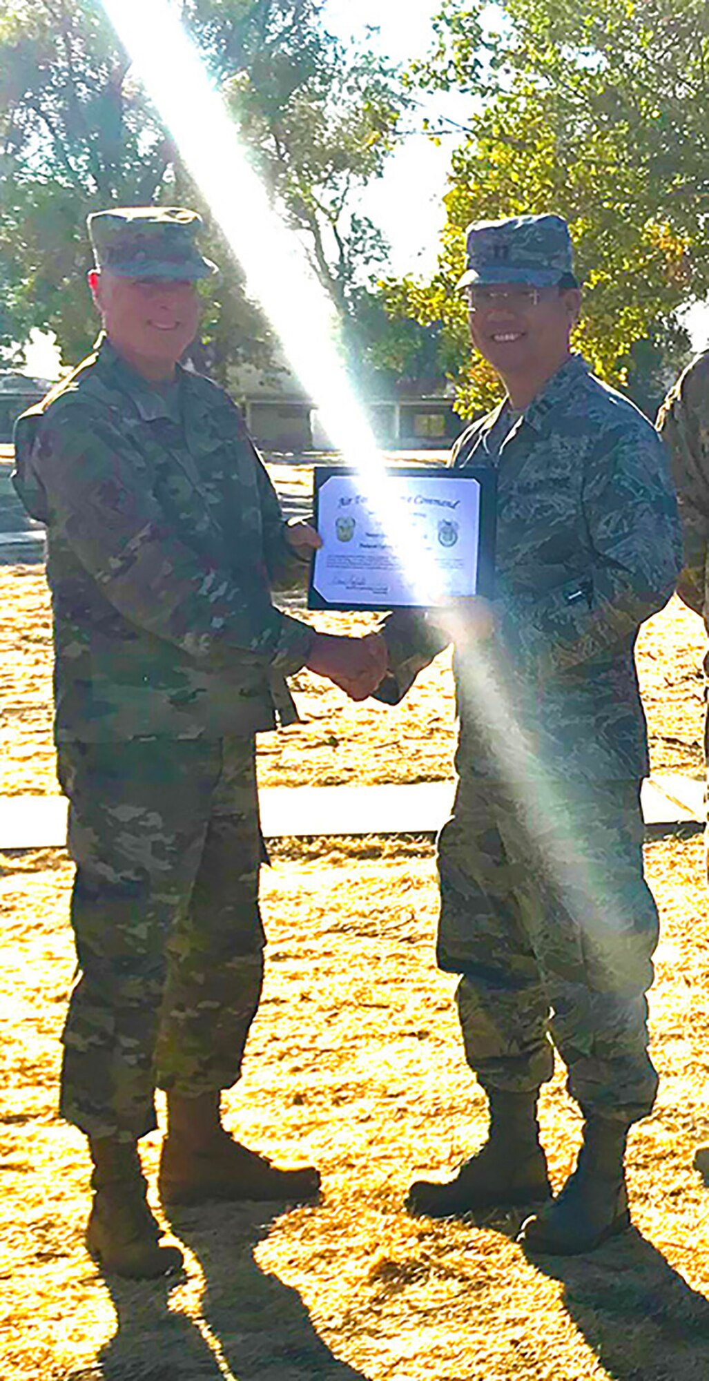 Col. Scott McLaughlin, 349th Air Mobility Wing Commander, and 349th AMW Command Chief, Chief Master Sgt. Jimmy Burmeister, took the opportunity this past UTA to reach out and give a special "thank you" to all the Unit Effectiveness Inspection Superior Performers.