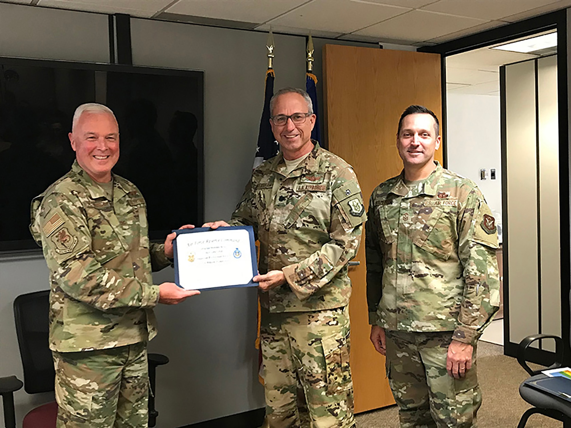 Col. Scott McLaughlin, 349th Air Mobility Wing Commander, and 349th AMW Command Chief, Chief Master Sgt. Jimmy Burmeister, took the opportunity this past UTA to reach out and give a special "thank you" to all the Unit Effectiveness Inspection Superior Performers.