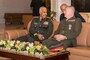 U.S. Marine Corps Gen. Kenneth F. McKenzie Jr., the commander of U.S. Central Command, right, meets with Lt. Gen. Mohammad Khaled Al-Khadher, the Chief of General Staff of Kuwait Armed Forces, left, during his visit at the Bayan Palace in Kuwait, Nov. 13, 2019. (U.S. Marine Corps photo by Sgt. Roderick Jacquote)