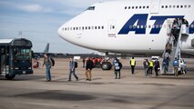 Airmen from the 2nd Bomb Wing return after a short-term deployment to RAF Fairford, England, Nov. 14, 2019, at Barksdale Air Force Base, La. The Airmen were deployed in support of U.S. Strategic Command's Bomber Task Force which flew over 40 training sorties over different European countries. (U.S. Air Force photo by Airman 1st Class Lillian Miller)