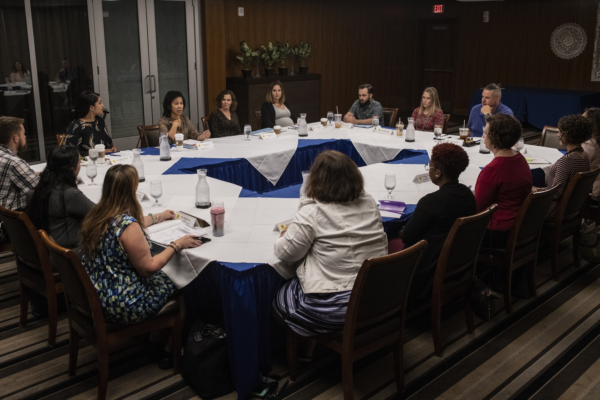 Sharene Brown, spouse of U.S. Air Force Gen. CQ Brown, Jr., Pacific Air Forces commander met with Team Kadena key spouses for discussions. The purpose of the discussions were to facilitate dialogue on issues and challenges affecting spouses on Kadena and to identify areas Brown can advocate at upper echelons.