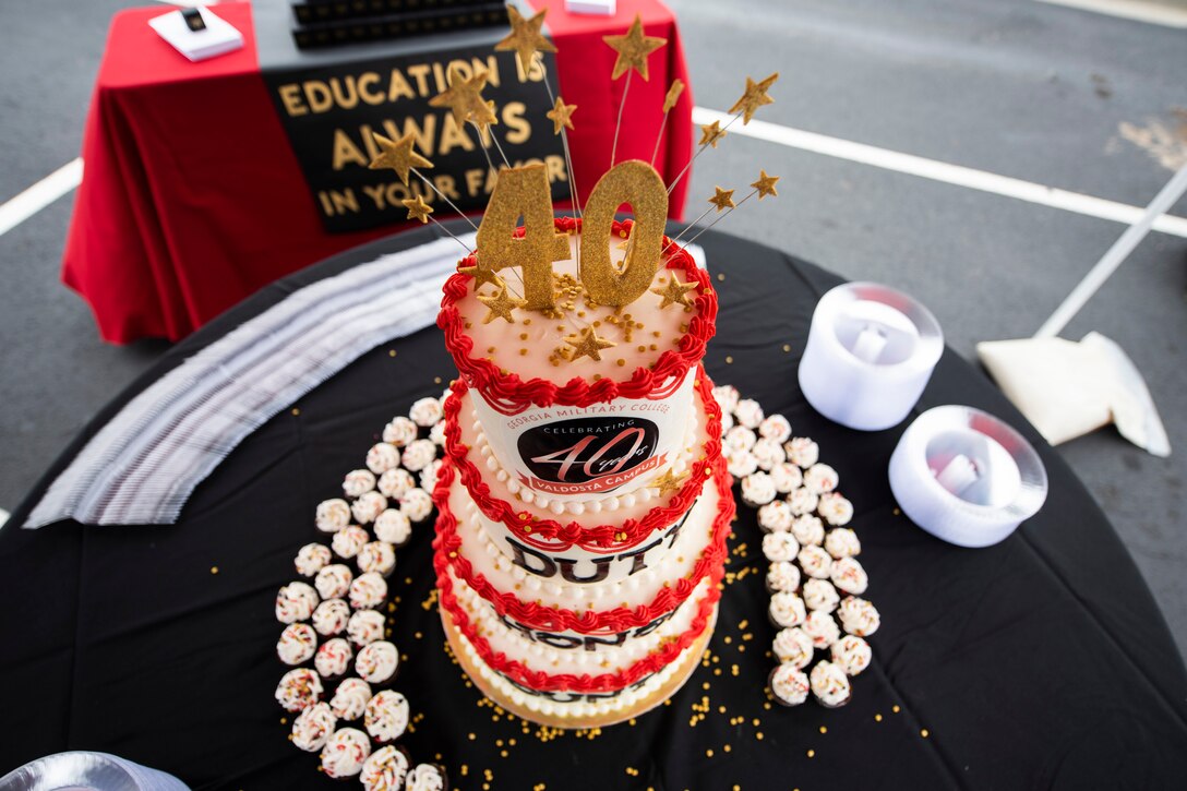 A photo of a cake for an anniversary event with the local community
