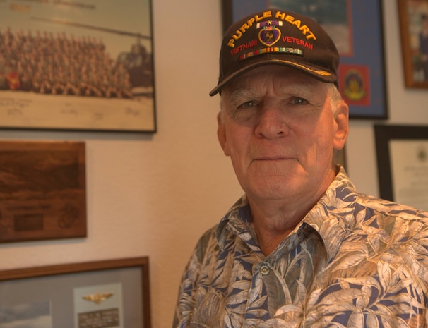 Retired U.S. Marine Corps Col. Skip Curtis served from January 1965 to July 1996 as a pilot. Curtis deployed to South Vietnam during the Vietnam War. Throughout his time in Vietnam, Curtis, a Temple, Pennsylvania, native, said what kept him going was letters from his wife, which at the time took 10 days to receive. During his last flight in Vietnam he earned his second Purple Heart after he and his crew we shot down.