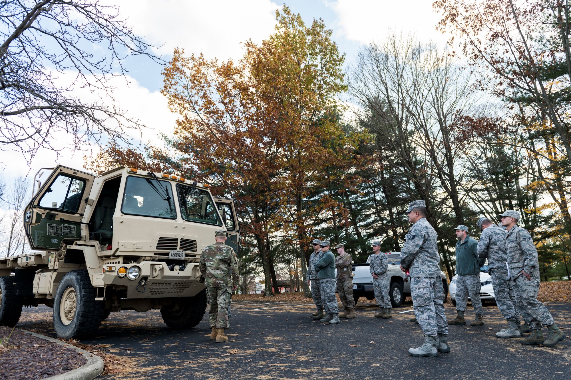 Reserve Citizen Airmen assigned to the 910th Civil Engineering Squadron train on a 2.5 ton Light Medium Tactical Vehicle, Nov. 2-3, 2019, at Youngstown Air Reserve Station.