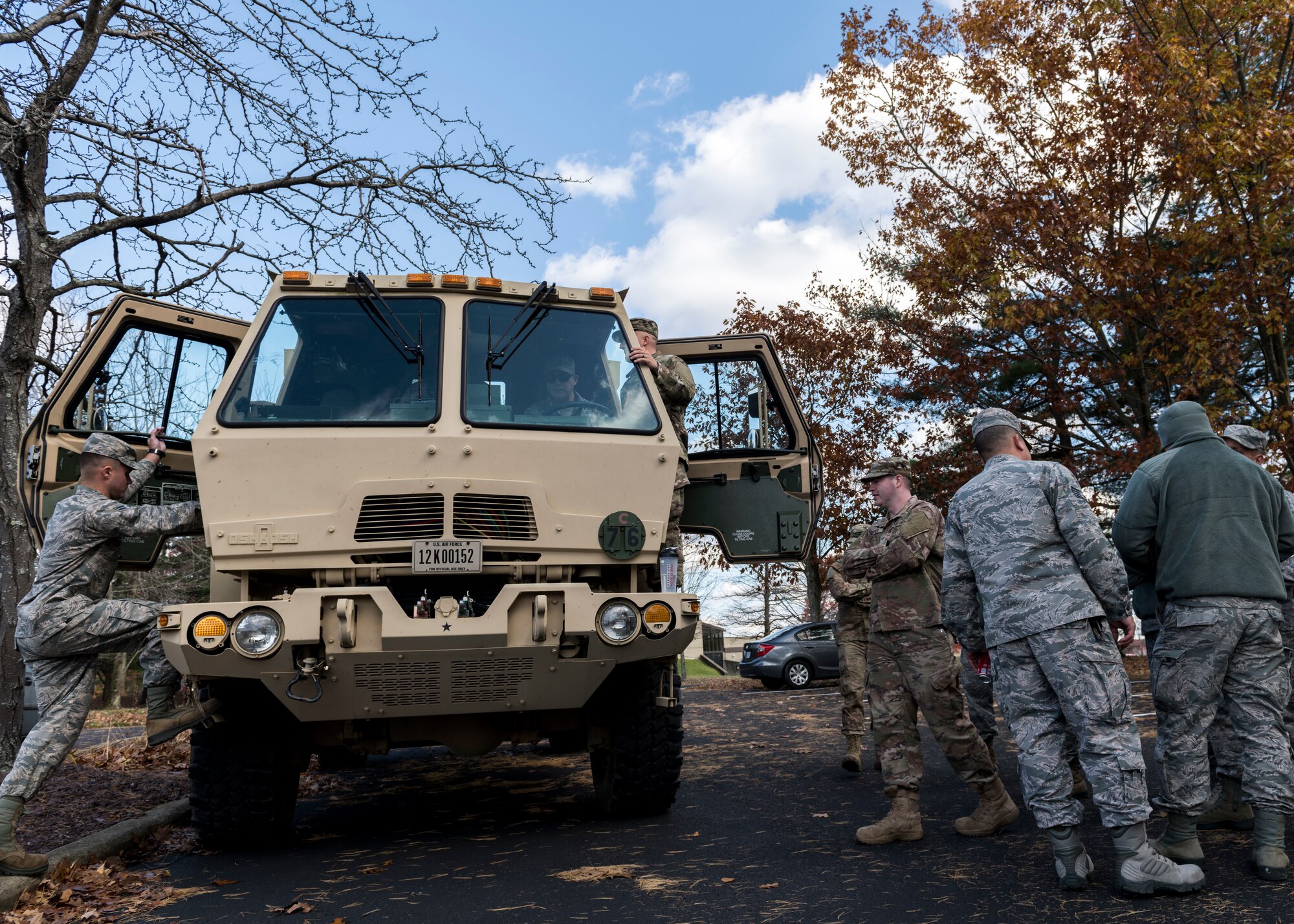 Reserve Citizen Airmen assigned to the 910th Civil Engineering Squadron train on a 2.5 ton Light Medium Tactical Vehicle, Nov. 2-3, 2019, at Youngstown Air Reserve Station.