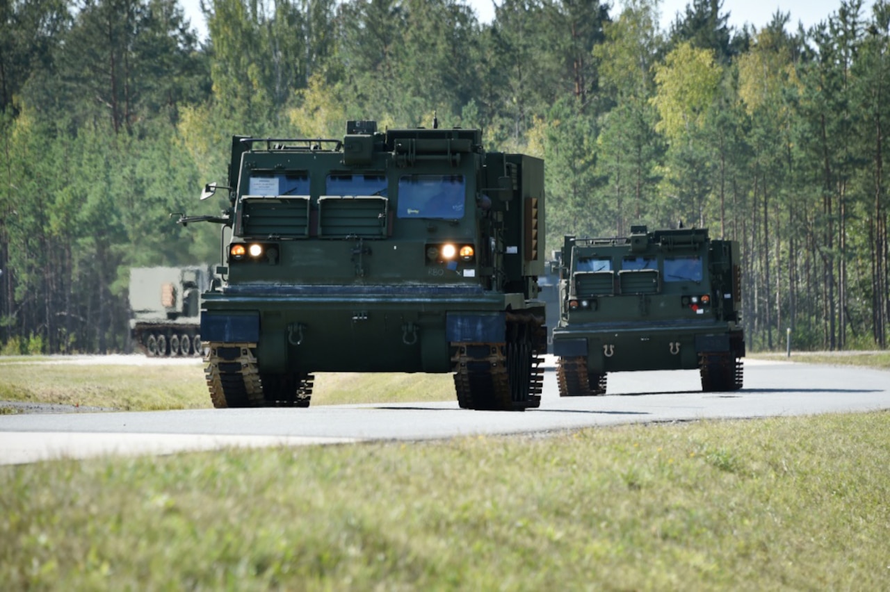 Rocket systems are moved to training site.