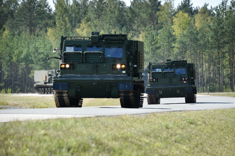 Rocket systems are moved to training site.