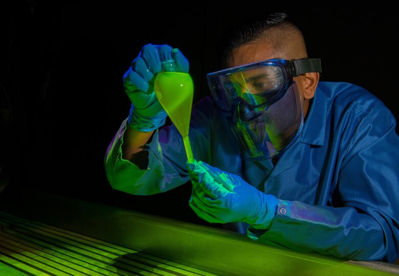 Staff Sgt. runs a magnetic particle concentration test