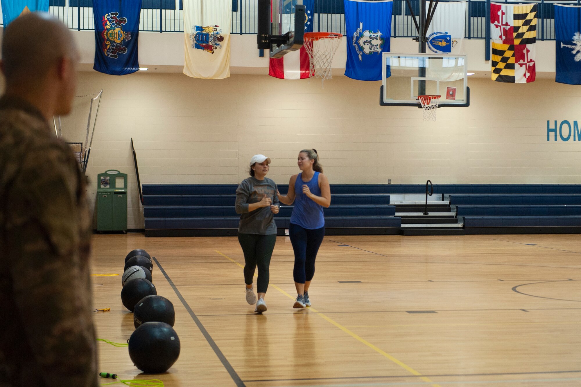 A photo of participants running during Family Boot Camp