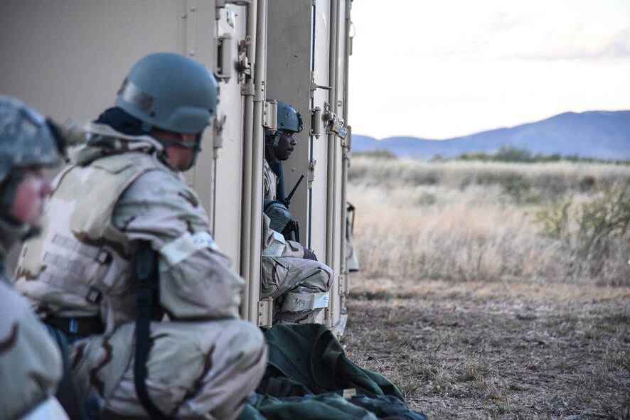 A photo of Airmen from the 355th Wing participating in exercise Bushwhacker 19-08.