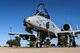 An Airman assigned to the 355th Wing works on an A-10 Thunderbolt II during Exercise Bushwhacker 19-08 at Libby Army Airfield, Arizona, Nov. 4, 2019. This exercise is helping Airmen learn to approach all problems with a multi-functional mindset focused on mission success. (U.S. Air Force photo by 2nd Lt. Casey E. Bell)
