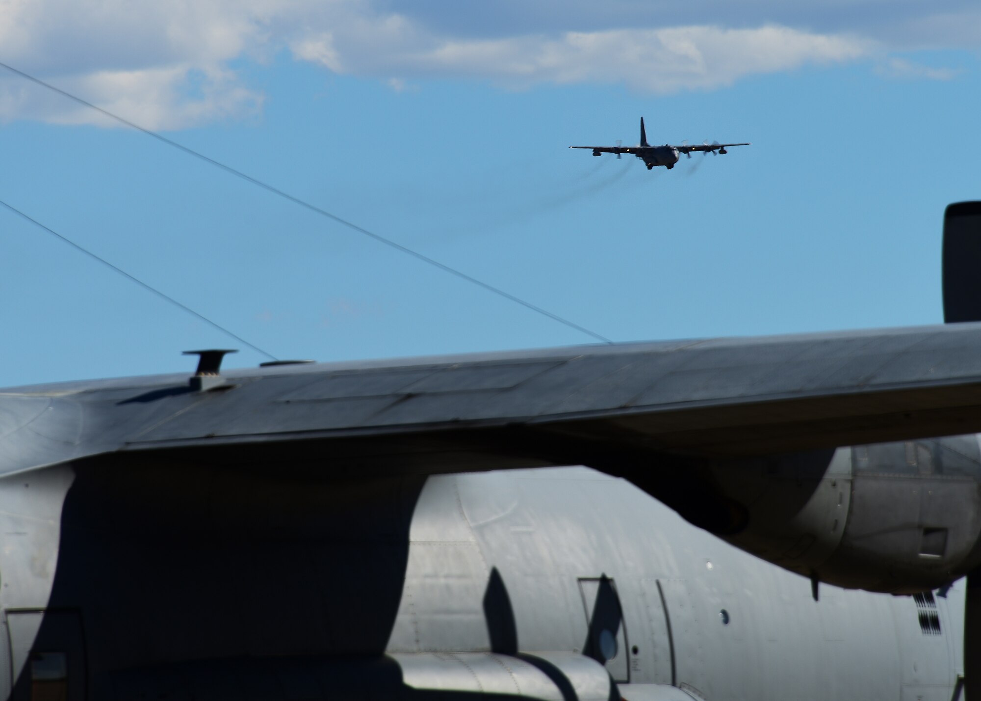 A U.S. Air Force aircraft flies the skies