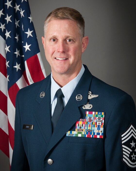 Photo portrait of Chief Master Sgt. Todd A. Hunt  Command Chief Master Sergeant for the 179th Airlift Wing.