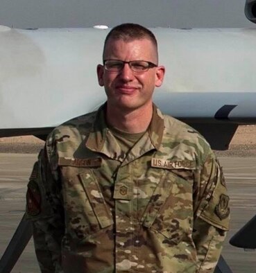 Master Sgt. Erik Larson poses for a photo during a deployment with the 449th Air Expeditionary Group at Camp Lemonnier, Djibouti. (Courtesy photo)