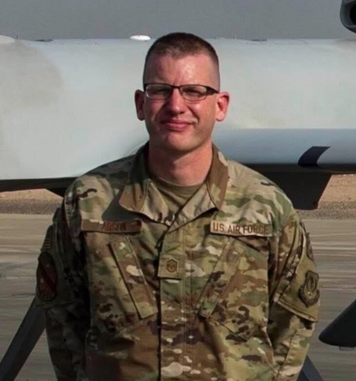Master Sgt. Erik Larson poses for a photo during a deployment with the 449th Air Expeditionary Group at Camp Lemonnier, Djibouti. (Courtesy photo)