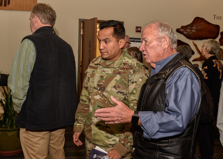 Members of the community attend the Kirtland Air Force Base fuel leak cleanup public meeting at the African American Performing Arts Center in Albuquerque, N.M., Sept. 20, 2019. The meeting served to keep the community informed to the progress being made and steps that are being taken along the way. (U.S. Air Force photo by Senior Airman Enrique Barceló)