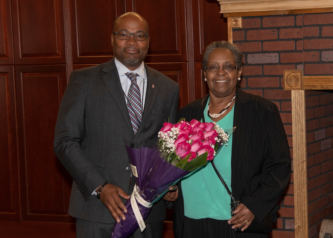 Kathy Williams after her induction in to the DLA Energy Hall of Fame