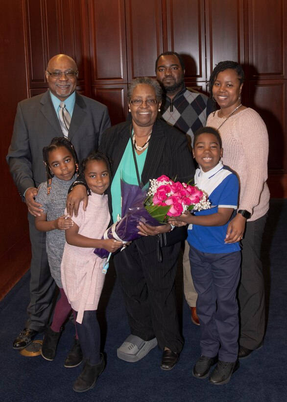 Kathy Williams after her induction in to the DLA Energy Hall of Fame