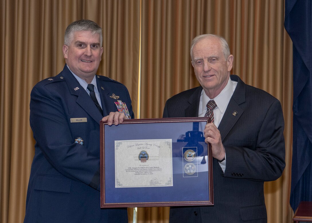 Retired Army Col. Gregory D. Gibbons was inducted in to the DLA Energy Hall of Fame