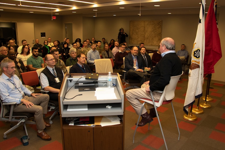 R.D. James, assistant secretary of the Army for Civil Works, meets with the U.S. Army Corps of Engineers Nashville District workforce Nov. 14, 2019 during a town meeting at the district’s headquarters in Nashville, Tenn. (USACE Photo by Mark Abernathy)