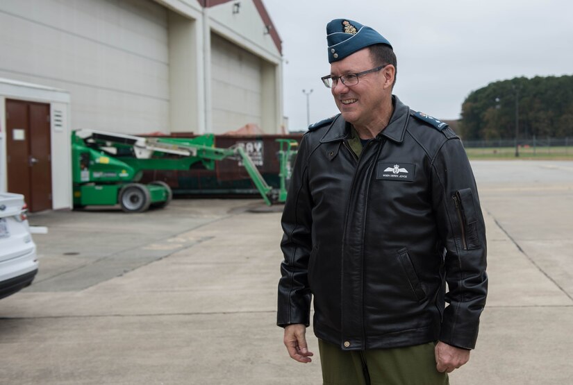 Royal Canadian Air Force Major-General Derek Joyce, Continental North American Aerospace Defense Command Region deputy commander, visits the 1st Fighter Wing Alert Facility at Joint Base Langley-Eustis, Virginia, Nov. 18, 2019.