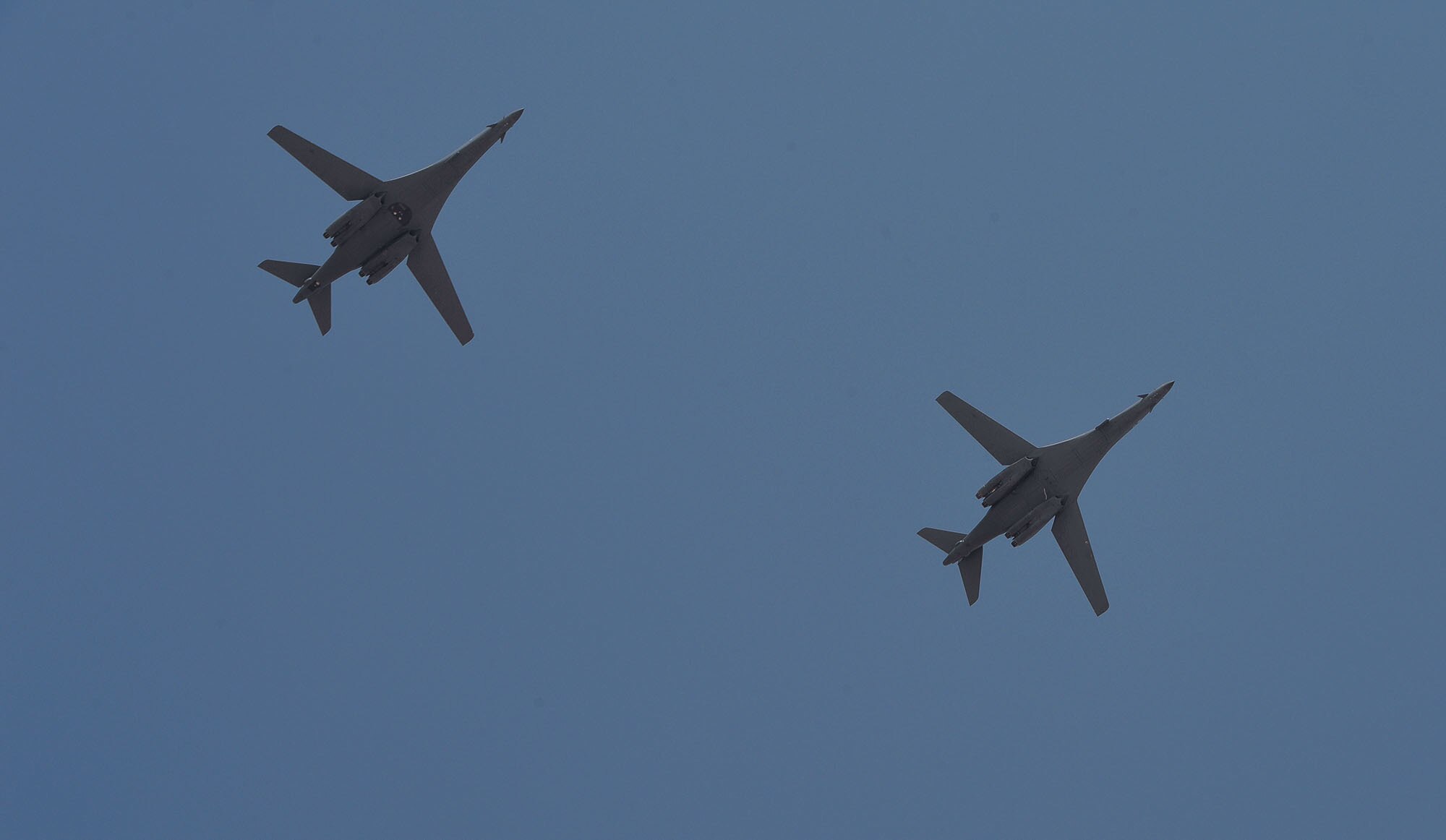 B1-B Lancers from Ellsworth Air Force Base arrive at Prince Sultan Air Base, Kingdom of Saudi Arabia, Oct. 25, 2109.