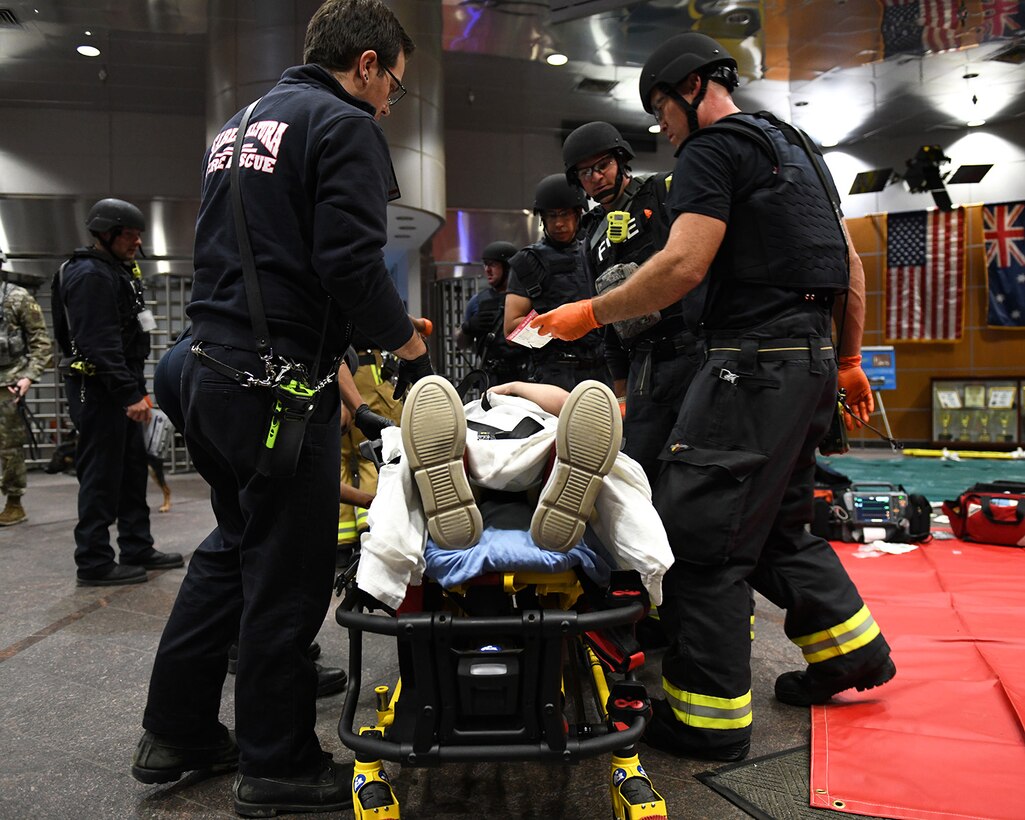 Buckley AFB’s first responders reacted quickly to a simulated mass-shooting situation which tested their familiarity with procedures and effectiveness