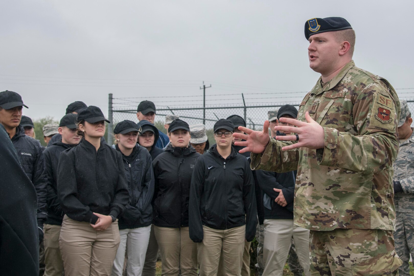 The cadets gained insight from officers in different career fields, attended a 902nd SFS military working dog demonstration, and toured the 558th and 560th Flying Training Squadrons