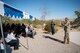 Lt. Col. Christopher Wedewer, commander of the 99th Civil Engineer Squadron, addresses Native American Program attendees prior to a demonstration of Native American culture